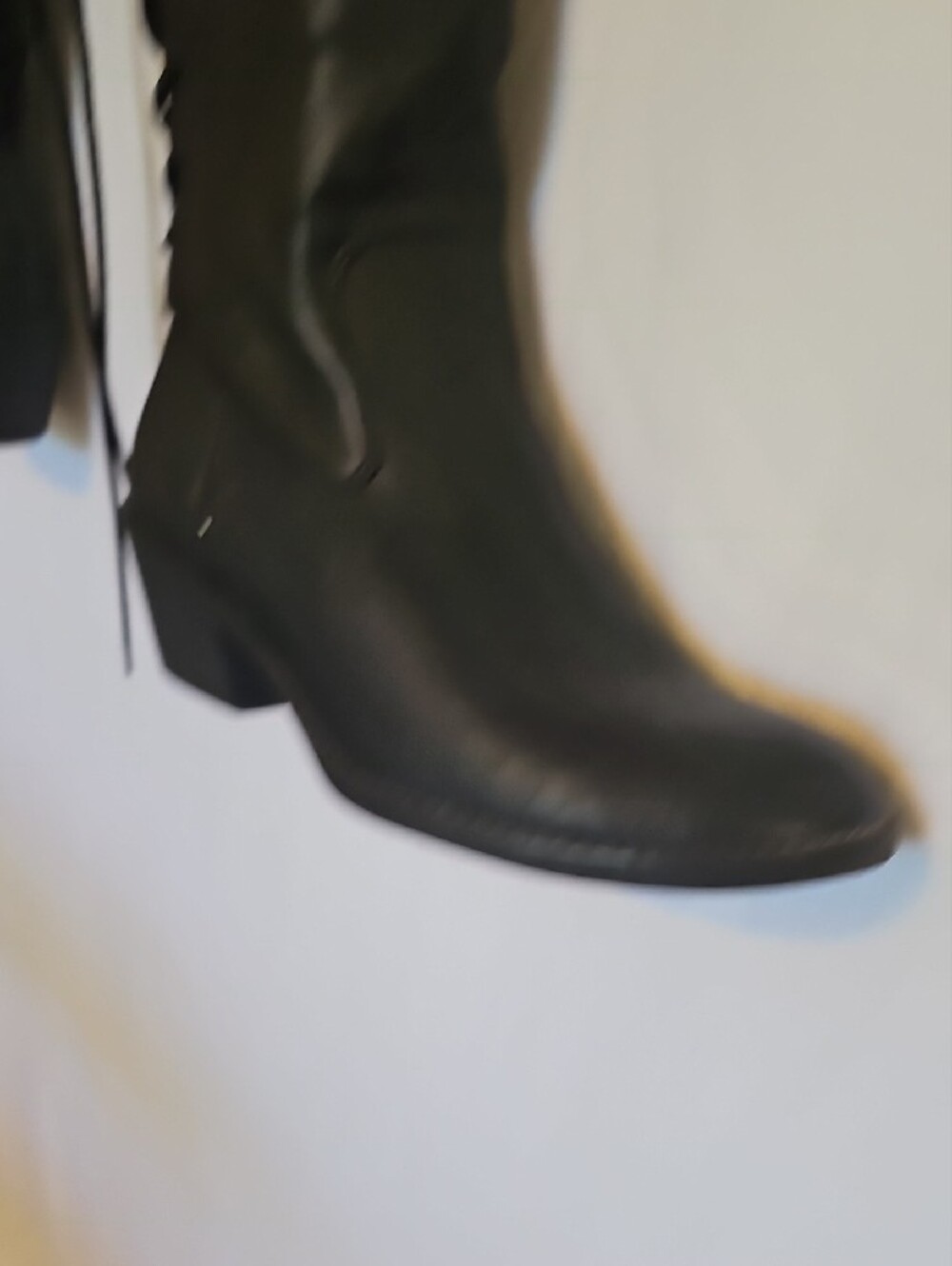 Black Lace-Up Over-the-Knee Boots - Picture 6 of 7